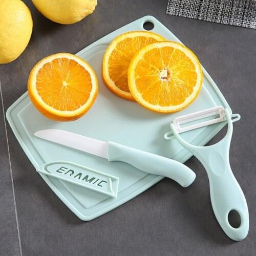 HOOZADA Ceramic Knife Set Fruit Vegetable Peeler Cutting Board Plastic Chopping Blocks Knives Accessories Kitchen Gadget