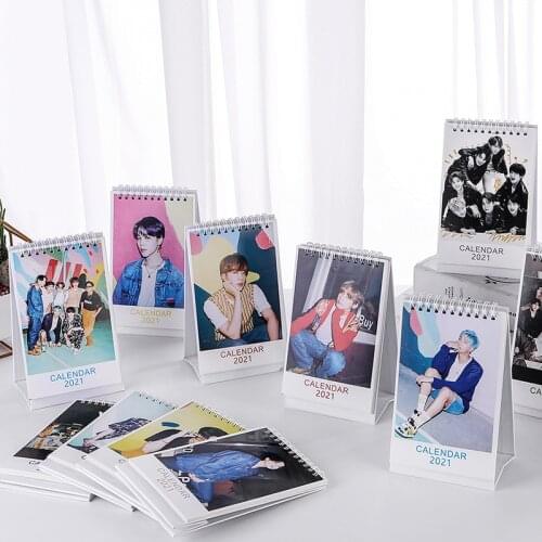 Bangtan Boys BP GOT7 Twice Seventeen 2021 Desktop Calendar Desk Decor JUNG JIMIN JIN SUGA J-HOPE Fans Collection