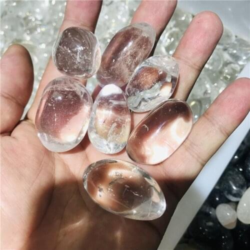 Natural white crystal stone clear quartz Tumbled Stone Polished transparent quartz stone