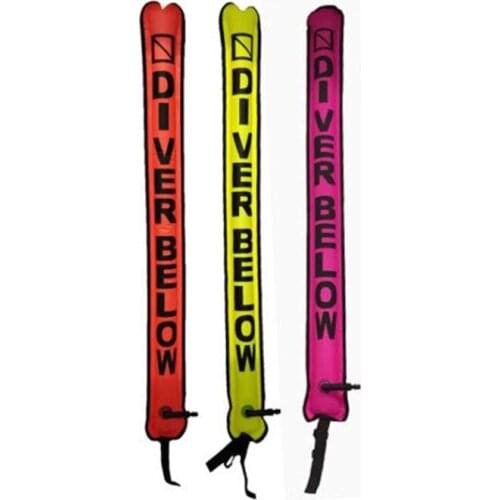 Diving 210D Nylon Sealed Surface Marker Blowing Buoy Finger Spool Dive Reel and Ended Clip Swimming Diving Water Sports N0PC