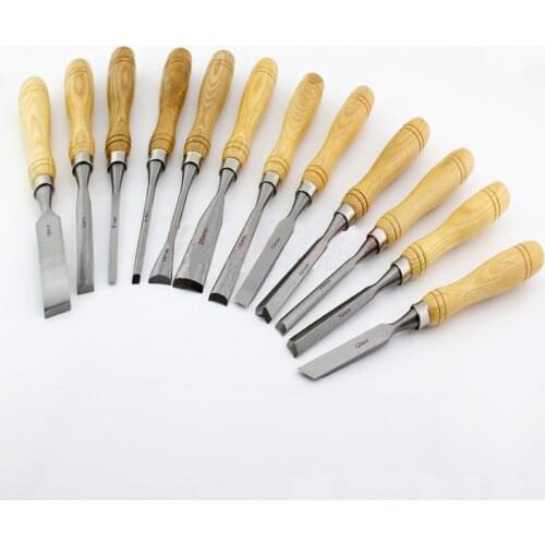 Wood Carving Carving Knife 12-piece Root Carving Chisel Hand Carving Chisel 65MN Carving Chisel For Carving Wood Gouge Chisel