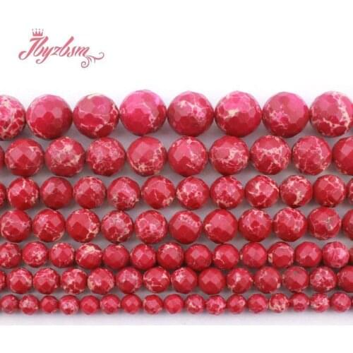 Plum Sea Sediment Imperial Jaspers Beads Round Faceted Stone for DIY Necklace Bracelet Earring Jewelry Making Strand 15"
