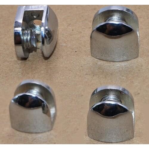 4PCS Half Round Glass Clamps Plane Zinc Alloy Shelves Support Two Hole Corner Bracket Clips For 8mm Furniture Hardware