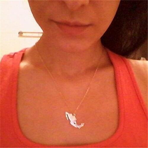 Popular in Europe and the United States Mexico country map exquisite map clavicle chain to send gifts to friends