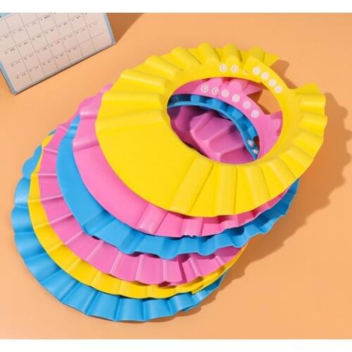 New Adjustable Baby Shower Caps Child Kids Waterproof Shampoo Hat Boys Girls Wash Hair Bath Shield Ear Eye Protection Visor Caps