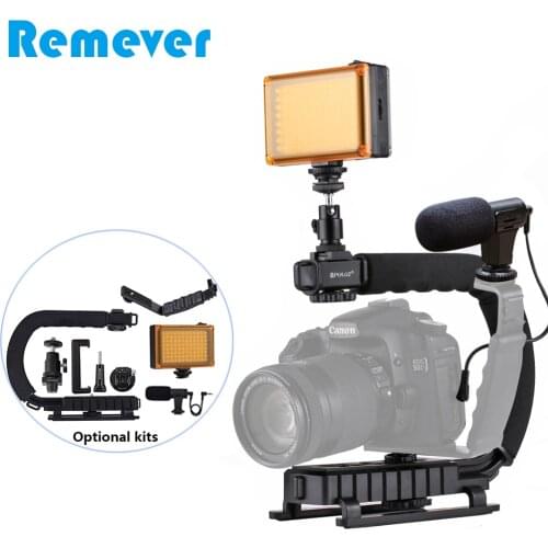 Handheld C Stabilizer for Canon Nikon Sony DSLR Cameras Handgrip with Optional Kits Microphone LED Flash Light Holder For Phones
