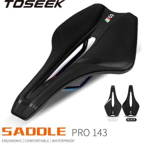 TOSEEK PRO143 Italy Racing Bicycle Saddle Training Grade Man Road Tt TimeTrial Triathlon Bike lightweight Cushion Seat