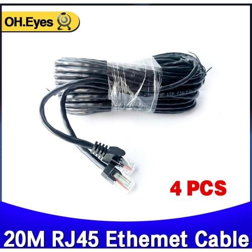 Value 4 pcs 20M 65ft cat5 Ethernet Network Cable RJ45 Patch Outdoor Waterproof LAN Cable Wires For CCTV POE IP Camera System