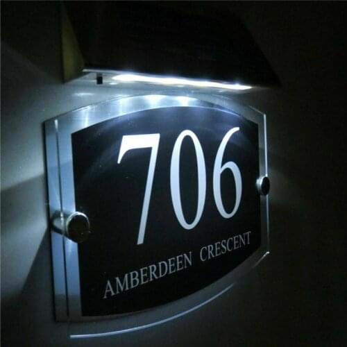 Modern Solar House number apartment number door signs door House Sign Plaque Door Number 1-9999 Street Name LED
