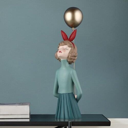 Resin Modern Girl Figurine Desktop Ornament Shelf Home Decor Characters Gift