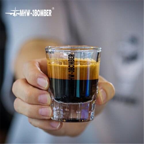 60ml Glass Measure Cup Drink Tool Shot Ounce Jigger Bar Mixed Cocktail Beaker 10-50ml Espresso Coffee Cup Measuring Bowl