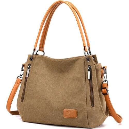 Shoulder Bag Canvas Simple Handbag Student Art Large-capacity Lady Messenger Bag Multi-function
