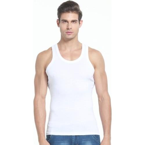 Mens thin cotton vest cotton thin summer bottoming elastic fine thread slim sports fitness hurdle