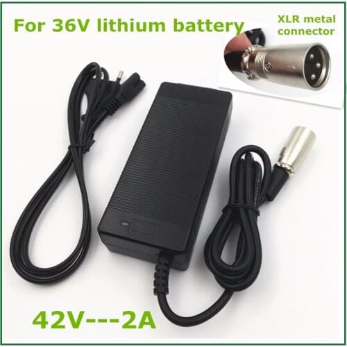 36V Li-ion Charger 42V2A Electric Bike Lithium Battery Charger for 36V lithium battery with XLR Socket/Connector Good Quality