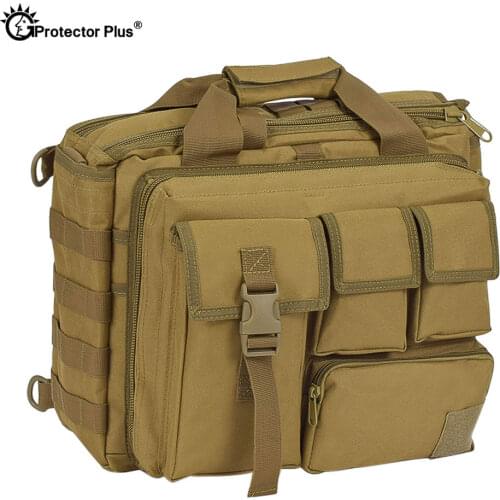 PROTECTOR PLUS Military Laptop Bag Tactical Army Crossbody Sling Bag Outdoor Sport Travel Hiking Camping Computer Camera Pack