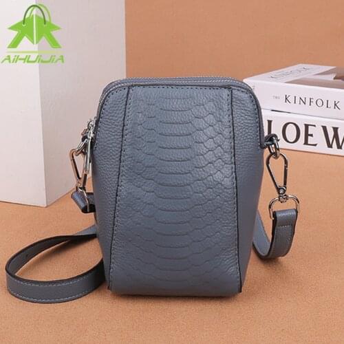 Genuine Leather Crocodile Pattern Women Shoulder Bags Fashion Solid Color Handbag 2021 New High Quality Female Messenger Bag