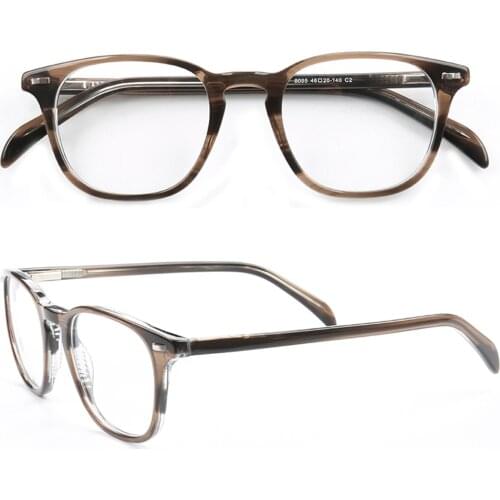 Women Round Fashion Glasses Frames Men Optical Eyeglass Frames Acetate Vintage Popular Square Prescription Eyewear Black Brown