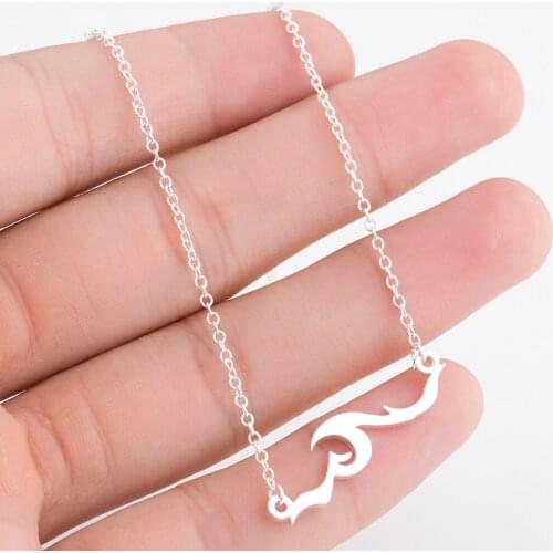 Summer Fashion Charm Sea Wave Shaped Pendant Necklace for Women Beach Surfing Accessories Femme Collier