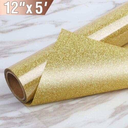 1 Roll 12"x5'/30cmx150cm thermal transfer glitter vinyl roll (HTV) for T-shirt clothing pockets