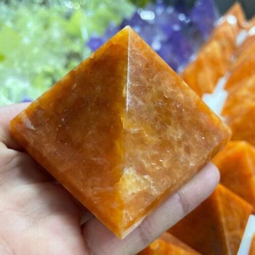 30-60mm Natural sunstone pyramid gem healing specimen 1PC