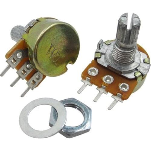 10pcs WH148 Linear Potentiometer 15mm Shaft With Nuts And Washers 3pin WH148 B10K
