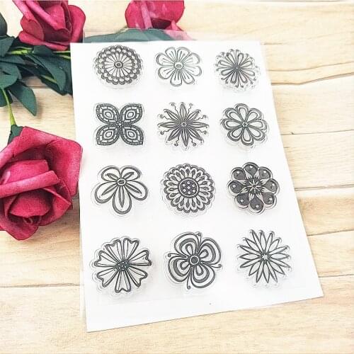11*16cm Flower circle Transparent Clear Stamps / Silicone Seals Roller Stamp for DIY scrapbooking photo album/Card Making