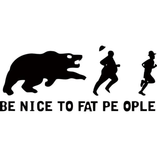 19cm * 8cm Creative Bear Chasing People Graphic Auto Decal Pvc Car Styling Window Decoration Car Sticker Customizable Colors