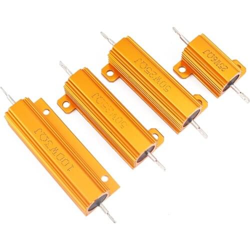 2pcs 100W Wirewound Resistor with Aluminum Metal Shell Case, RX24 Power Load Resistors for Car LED Decoder 6 ohm 8 ohm 10 ohm