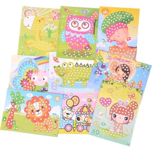 2Pcs DIY Diamond Sticker Handmade Crystal Diamond and Paper Sticker Paste Painting Mosaic Puzzle Earily Enducation Toys for Kids