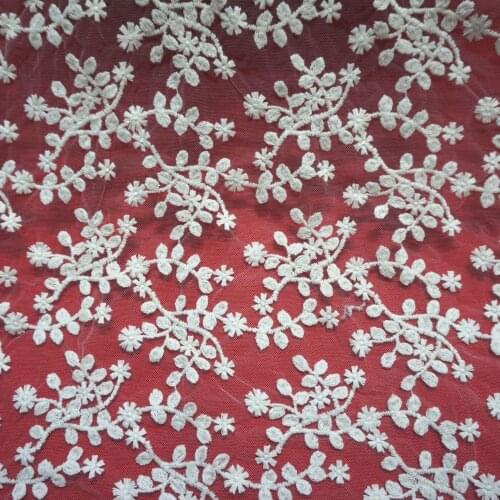 2 Yard/ Lot Embroidery fabric hollow water soluble lace elastic milk silk embroidery full of large flower three-dimensional