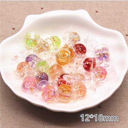 20pcs Mix Colors New 3D Shiny Foil Plastic Goblet Drink Cup DIY Home Decoration Craft/Jewelry Accessory,12*18mm