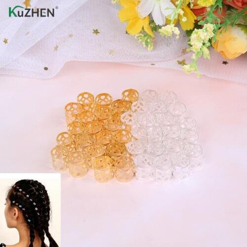 20pcs Aluminum Tube Ring Dreadlock Beads For Braids Hair Beads For Dreadlocks Adjustable Hair Braid Cuff Clips