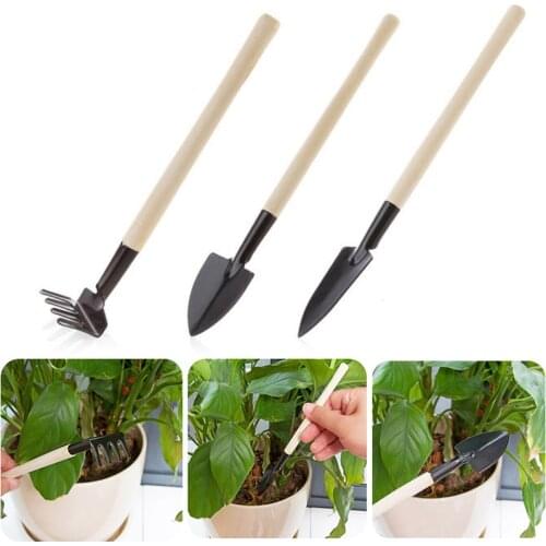 3-Pieces Set Balcony Home-grown Mini Digging Suits Three-piece Shovel Rake Garden Tools Combination Garden Planting Tool Set