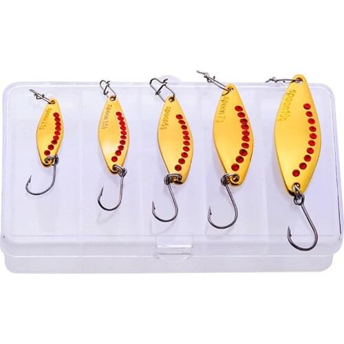 5PCS Fishing Lure 1.5g 2.5g 3.5g 5g 7g Shine Metal Single Hook Treble Full Swimming layer Hard Lure Wobbler Carp Fishing Tackle