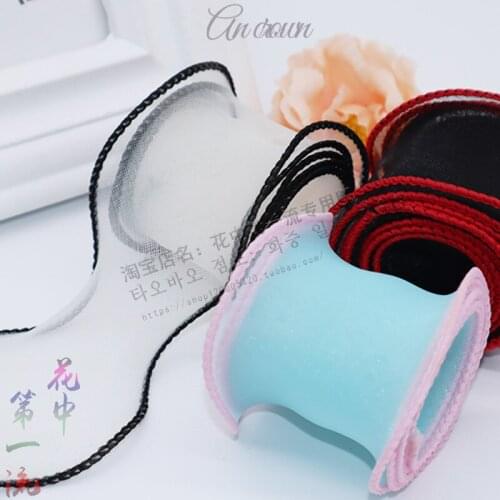 5 yards Wave Yarn Gauze Organza Ribbon for Diy Craft Bow Hair Wear Gift Box Flowers Packaging Clothes Sewing Accessories