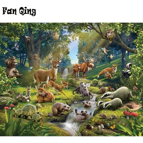 5D Diamond Embroidery forest Animals Diamond Painting Full Square Round Rhinestones Painting Diamond Mosaic puzzle