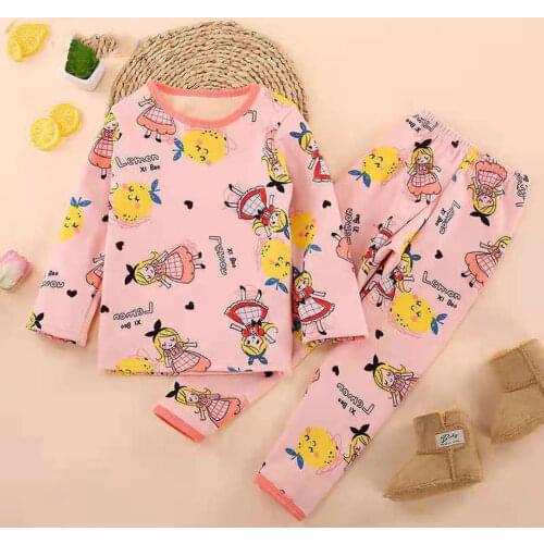 Plus Velvet Warm Baby Girls Boys Cartoon Pajamas Sets Children Sleepwear Baby Nightwear Pajamas Kids Night Suit Teen Pajamas
