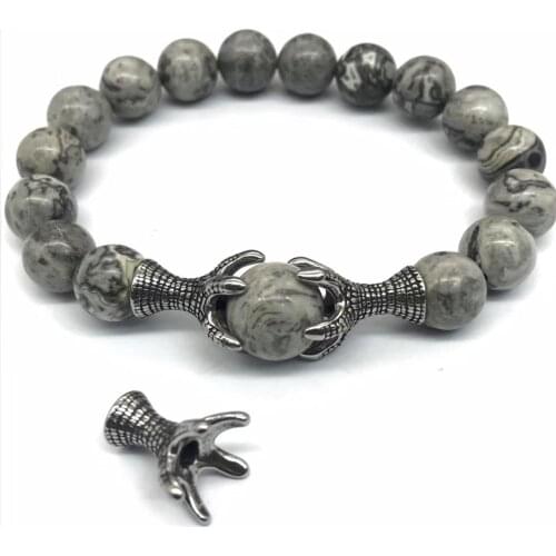 2mm Small Hole Charms Beads 316l Stainless Steel Eagle Claw Beads For DIY Beaded Bracelet Jewelry Making Accessories