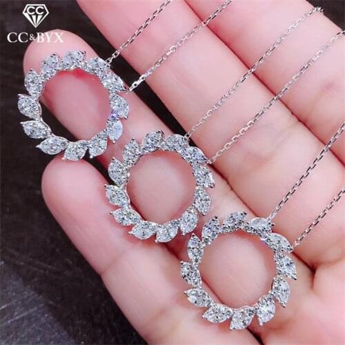 CC Necklaces For Women S925 Sterling Silver Sunflower Cubic Zirconia Necklace Pendants Jewelry Accessories Drop Shipping CCN710