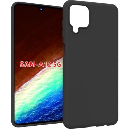 Black matte Non-Slip Skid-proof Soft TPU Transparent Silicone Clear Case Cover for Samsung Galaxy A12 5G