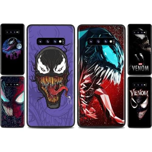 Marvel Dark Venom For Samsung Galaxy S21 S10 S10E S9 S8 S7 Note 20 10 9 8 Ultra 5G Plus Edge Pro Black Phone Case