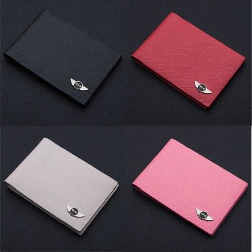 Certificate Bag Genuine Leather Drivers License Set Car Credit Id Card Holder Passport Cover For Bmw Mini Logo Purse Tarjetero