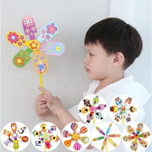 Birthday gift children diy windmill creative handmade material package outdoor toys