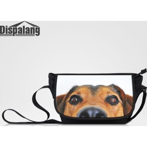 Dispalang Dog Print Crossbody Bags for Men Women Animal Canvas Messengers Bag Business Casual Large Laptop Shoulder Bags