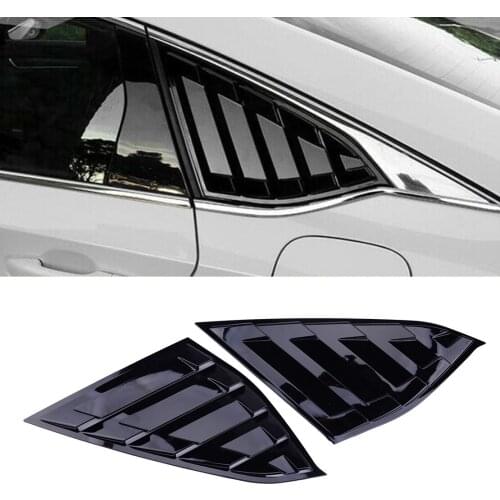 DWCX 1Pair ABS Glossy Black Car Rear Side Vent Window Quarter Louver Cover Fit for Honda Accord 2018
