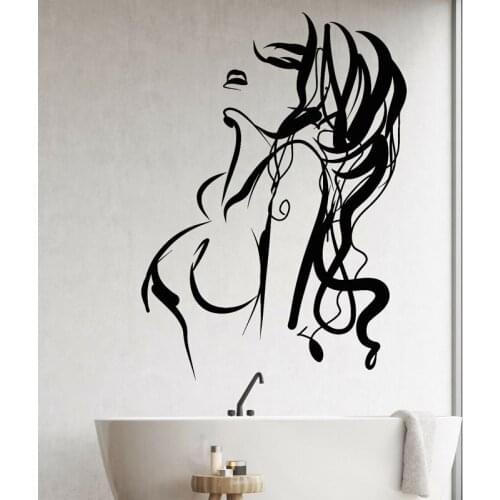 Hot Sexy Girl Naked Woman Abstract Nude Wall Stickers Vinyl Home Decor Removable Bathroom Self Adhesive Mural Bedroom Decal 3271