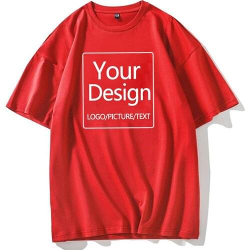 Oversized Tshirt Cotton Custom Your Own Design Brand Logo/Picture Text T Shirt for Girls Casual Couple Hoodies Short Sleeve Tops