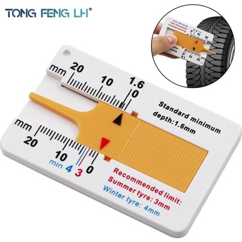 0-20mm Auto Car Tyre Tread Depthometer Depth Indicator Gauge Gage Motorcycle Trailer Van Wheel Measure Tool Measrement Supplies