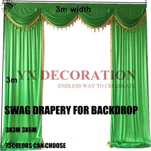 Good Looking Top Swag Drapery Valance For Wedding Backdrop Stage Background Decoration