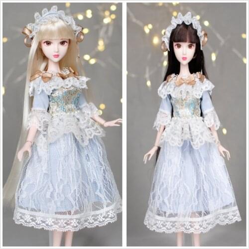 28cm painted makeup Plastic girl doll jointed movable body doll
